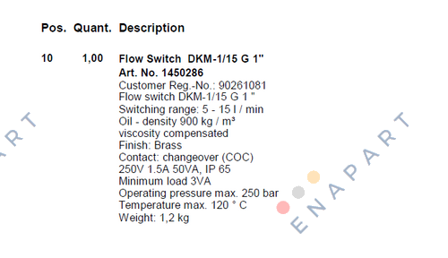 DKM-1/15 G 1"  フロースイッチ