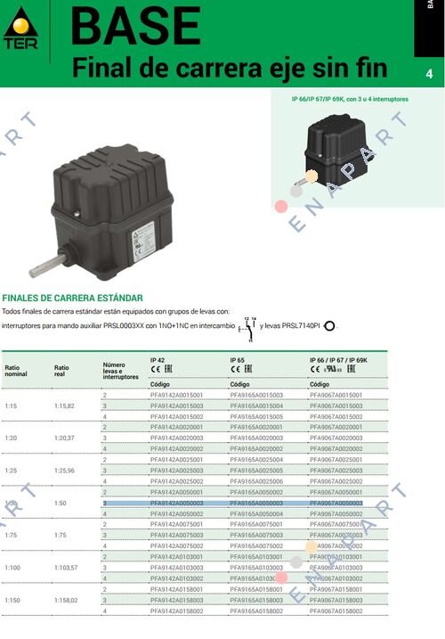 PFA9067A0050003 基本回転時のリミットスイッチ